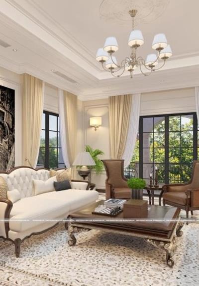  Thiết kế nội thất gỗ óc chó biệt thự tân cổ điển cao cấp tại Nghệ An